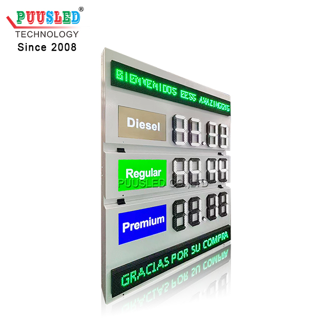 Outdoor Waterproof LED Gas Price Sign White Color LED Digital Number IP65 Oil Price Panel Screen for Sale