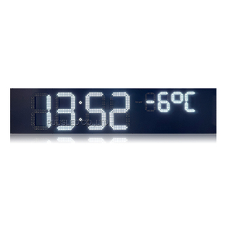 PUUSLED Outdoor Brightness Digital Timer Large Size LED Digital Clock Temperature Signs with Iron Cabinet White for Buildings