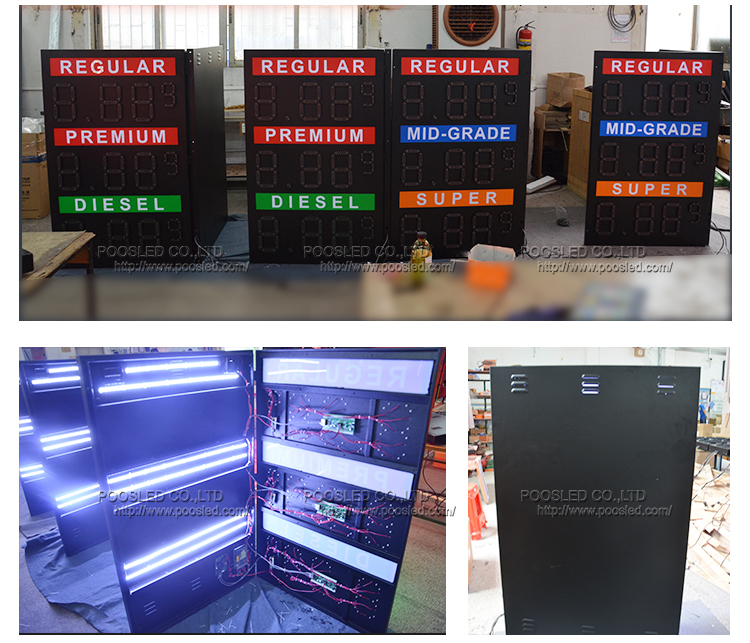 hot sale 12''+6'' digit led gas price changer