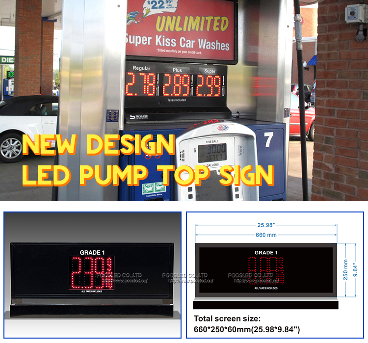 Popular Led Double sided 3 Grade Pump Topper Price Sign Buy Led Gas 