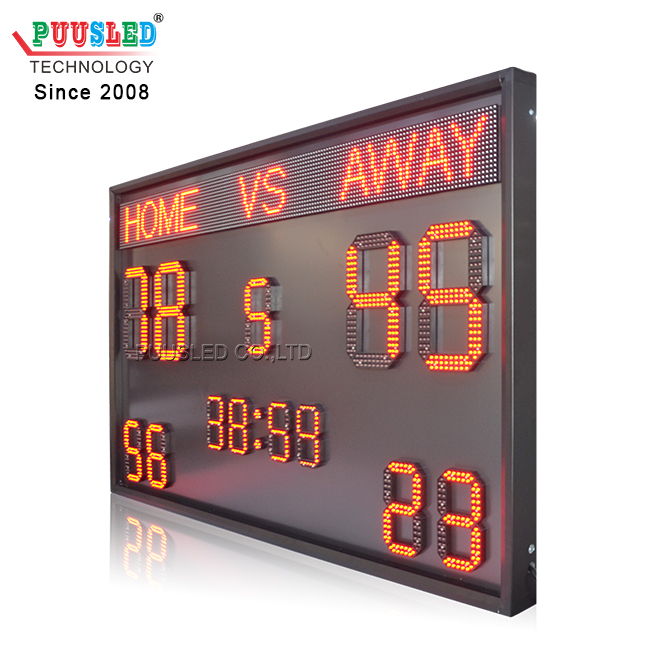 Outdoor Waterproof Red Color Led Digital Scoreboard HOME AWAY LED Football Scoreboard for Sport Games