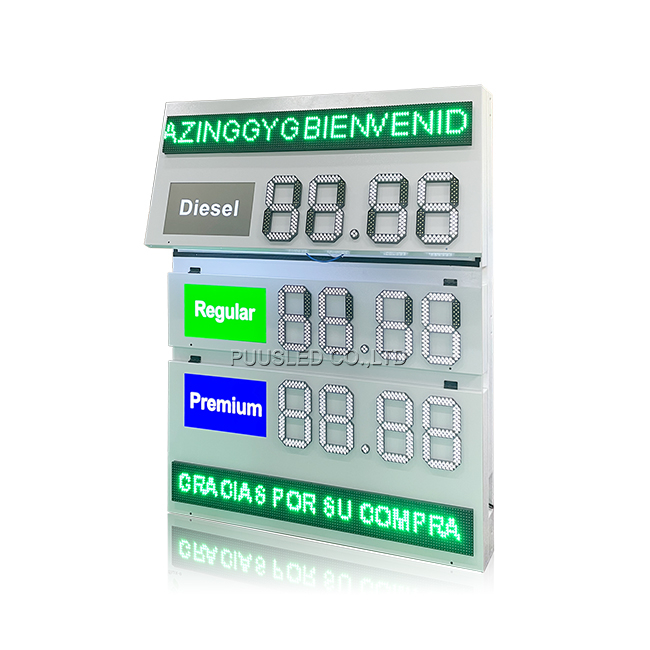 Outdoor Waterproof LED Gas Price Sign White Color LED Digital Number IP65 Oil Price Panel Screen for Sale