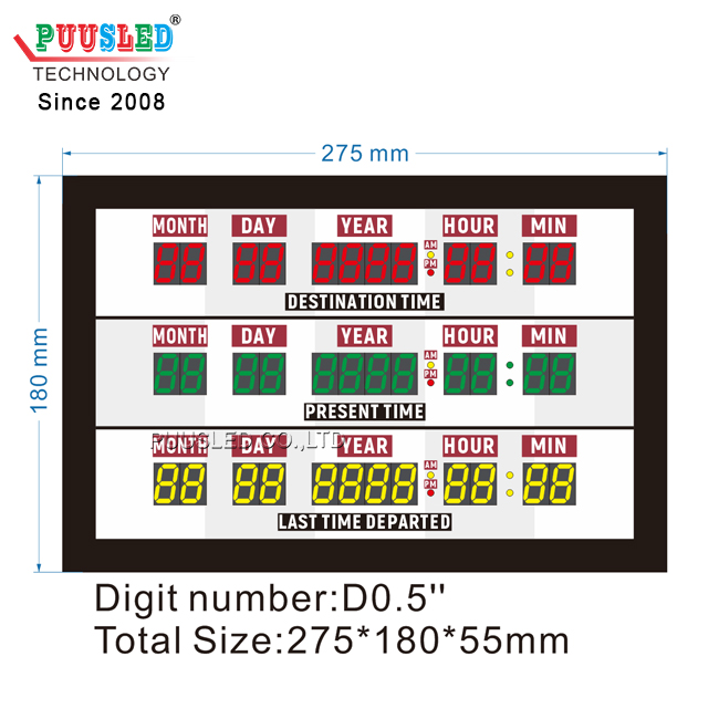 Indoor Mini Size 7 Segments LED Digital Wall Clock for Airports Exhibition Halls Education Retail Stores Hanging