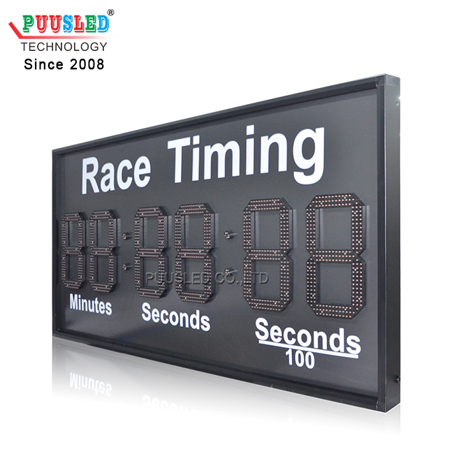 PUUSLED Red LED Time Clock 7 Segments Number Digital Poster 99 Minute Timer Sign for Outdoor School Sports Games