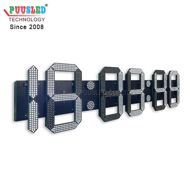 Large Outdoor Waterproof 7 Segment LED Digital Wall Clock High Brightness Display for Exhibition Hall Shopping Mall