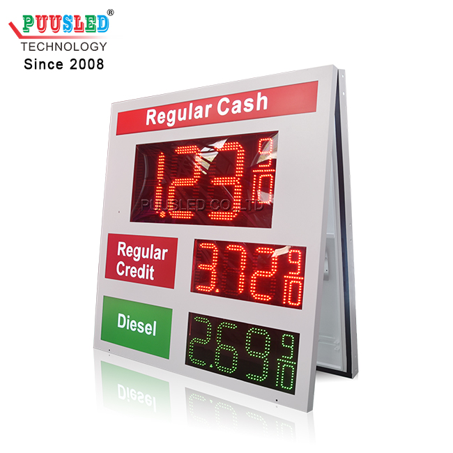 Outdoor Brightness PCB Digital Number LED Gas Price Sign Gas Station Lighting Box Oil Price Display for US Gas Station