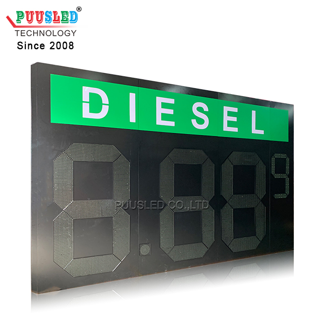High Quality Super Large Digital Led Gas Price Sign Led Display Electronic Digit Price Sign with Lighting Box for Gas Station