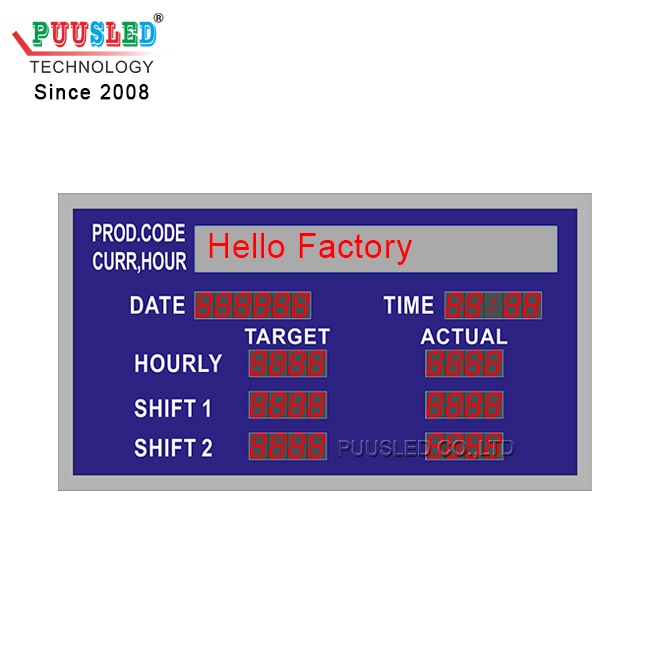 Red Digital Led Display Output Monitoring Display Board With Display Screen Production Board Showing Time And Date