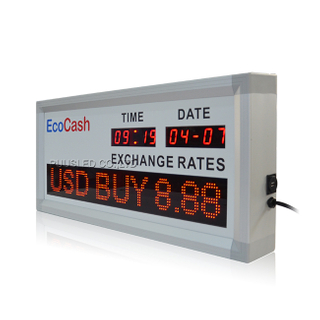 1.0 Inch LED Digital Currency Exchange Rate Board New Design for Indoor Use Airports Banks Retail Stores Featuring Red Display