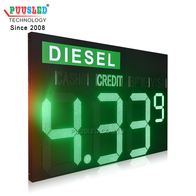 High Quality Large Size Digital LED Gas Price Sign Premium Electronic Digit Display for Gas Stations