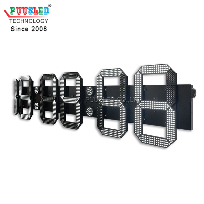 Large Outdoor Waterproof 7 Segment LED Digital Wall Clock High Brightness Display for Exhibition Hall Shopping Mall