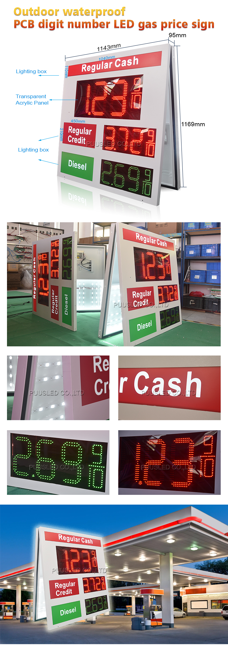 American LED gas price sign